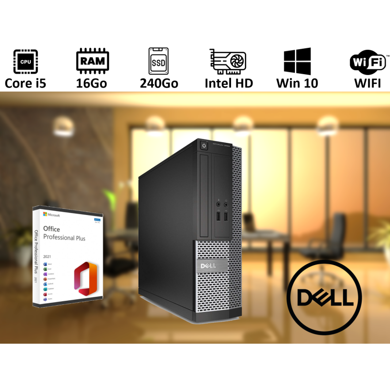 PC Bureautique DELL Windows 11 WIFI avec Office 2021